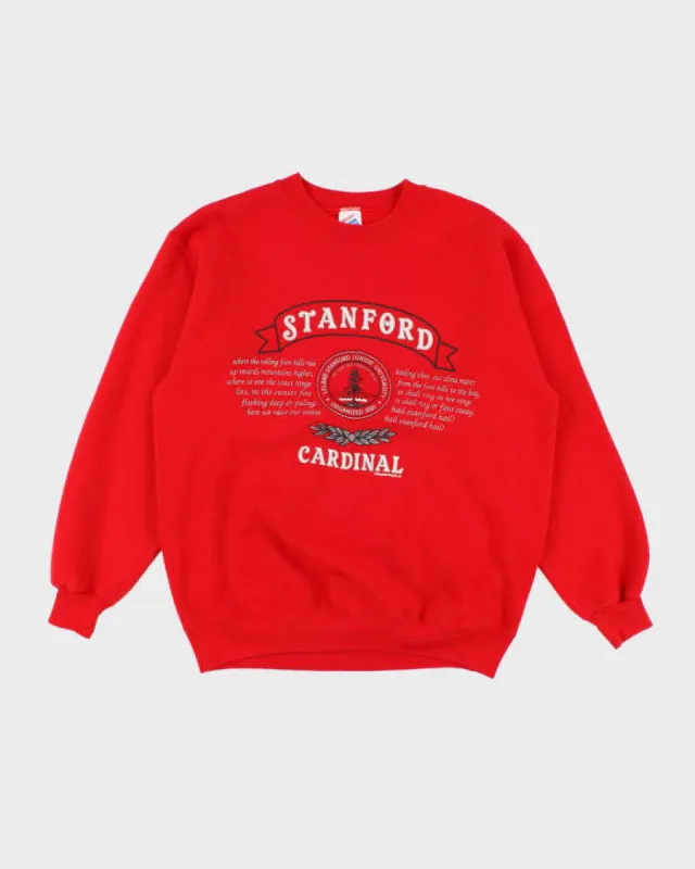 Mens Red Stanford Pullover Sweatshirt - L sold by Rokit
