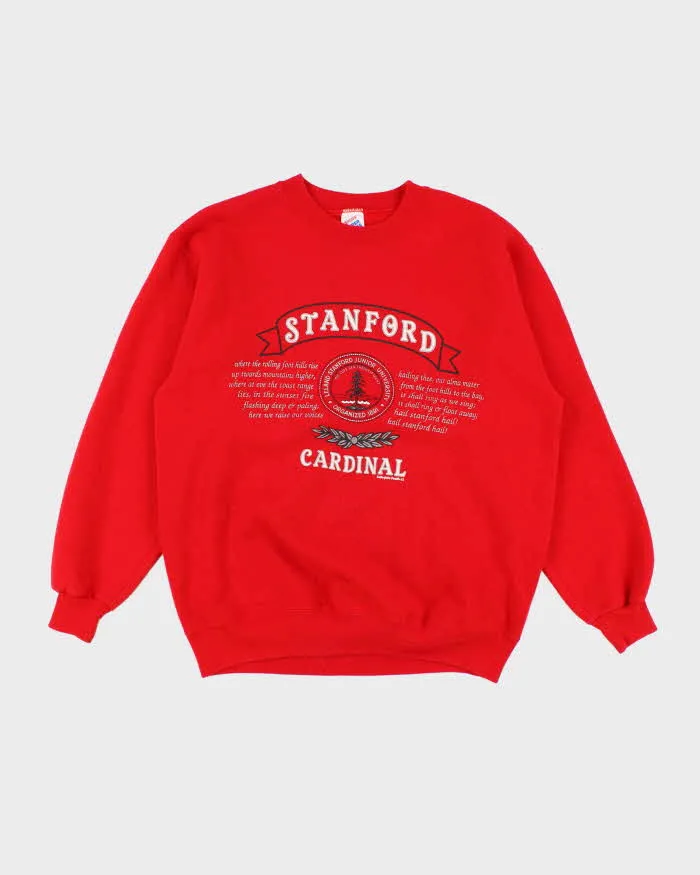 Mens Red Stanford Pullover Sweatshirt - L sold by Rokit