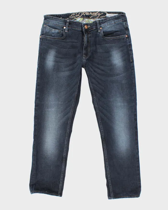 Vintage Y2k 00s Ed Hardy Embroidered Jeans - W36 L28 sold by Rokit