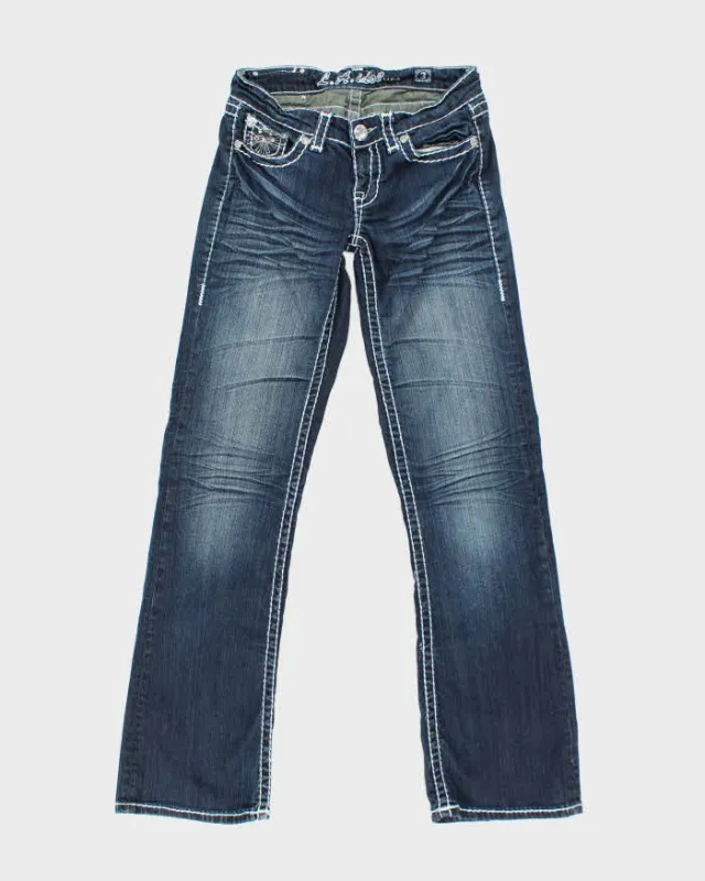 Vintage Y2k 00s LA Idol Studded Rhinestone Bootcut Jeans - W28 L32 sold by Rokit