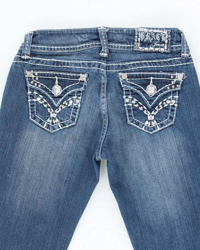 Vintage Y2k 00s Grace Rhinestone Bootcut Jeans - W28 L33 sold by Rokit product image thumbnail 4