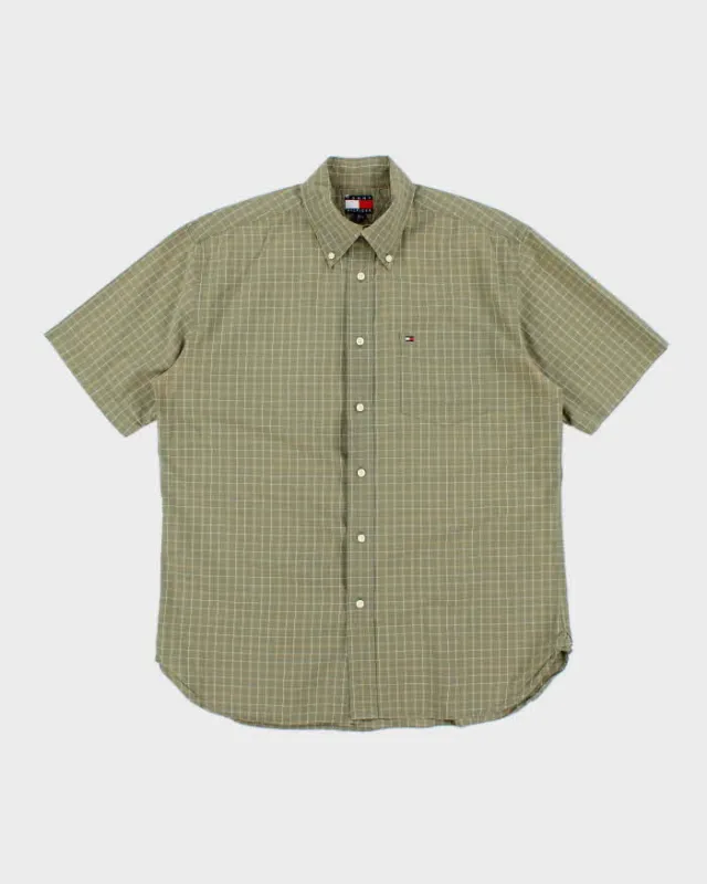 Vintage Tommy Hilfiger Oversized Check Short Sleeve Shirt - M sold by Rokit
