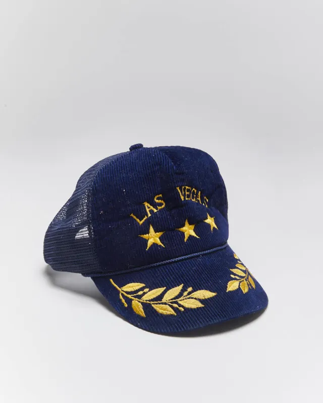 Vintage 90's Las Vegas Embroidered Corduroy Trucker Cap - OS sold by Rokit
