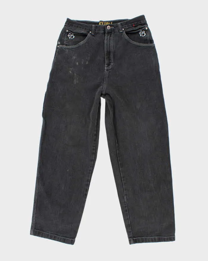 Vintage Y2K Fubu Wide Leg Embroidered Dark Wash Jeans - W30 L27 sold by Rokit