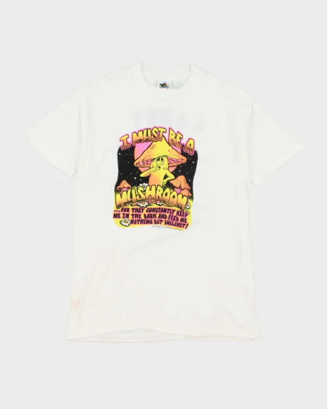 Vintage 90's Mushroom Comedy Graphic T-Shirt - L sold by Rokit