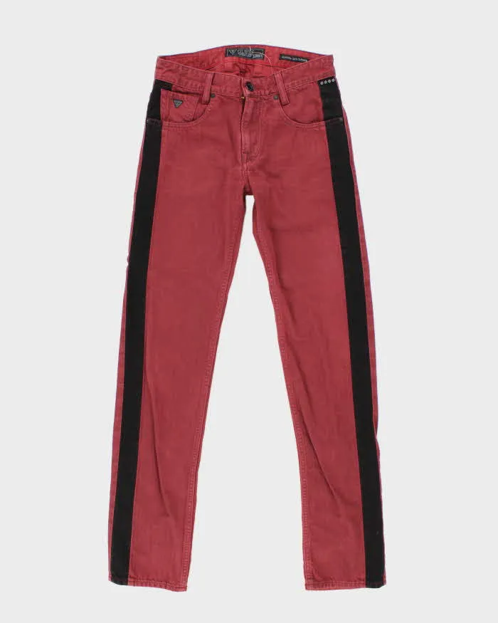 Vintage Y2K Guess Black Side Striped Straight Leg Jeans - W28 L32 sold by Rokit