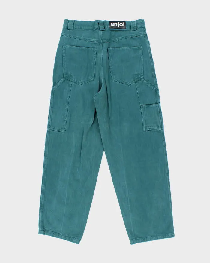 Vintage 2000's Enjoi Skateboards Wide Leg Green Denim Jeans - W32 L27 sold by Rokit product image thumbnail 2