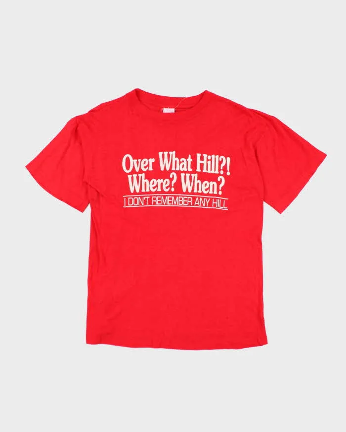 Vintage 90s Over What Hill? Single Stitch T-shirt - L sold by Rokit