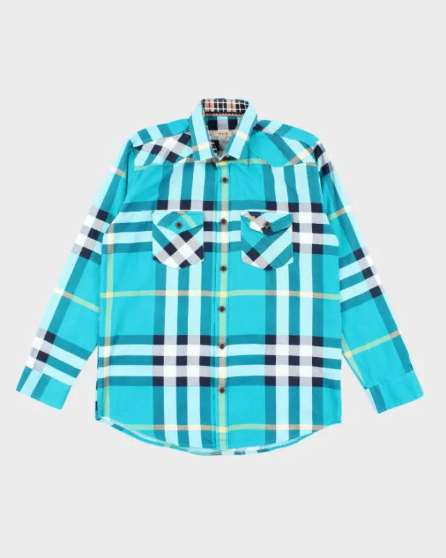 Vintage Burberry Checked Long Sleeve Shirt - XL made by Burberry