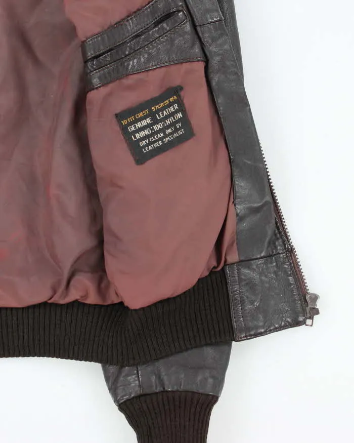 Vintage 80's Cropped Leather Sports Jacket - M sold by Rokit product image thumbnail 5