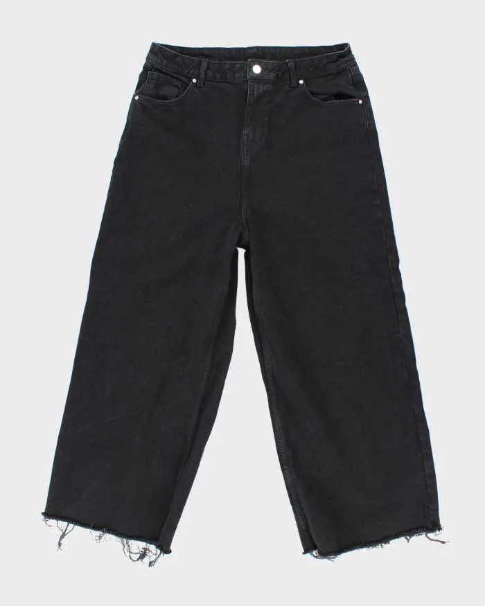 Vintage Y2K Neon Ultra Wide Leg Black Wash Denim Jeans - W30 L25 sold by Rokit