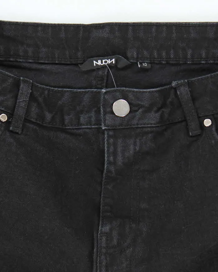 Vintage Y2K Neon Ultra Wide Leg Black Wash Denim Jeans - W30 L25 sold by Rokit product image thumbnail 5