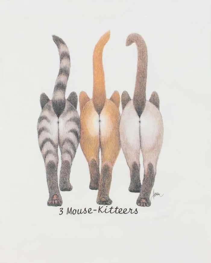 Vintage 90's Three Mouse Cats Graphic T-Shirt - M sold by Rokit product image thumbnail 4
