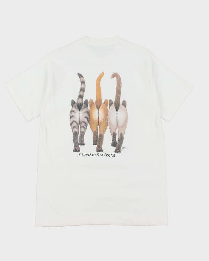 Vintage 90's Three Mouse Cats Graphic T-Shirt - M sold by Rokit product image thumbnail 2