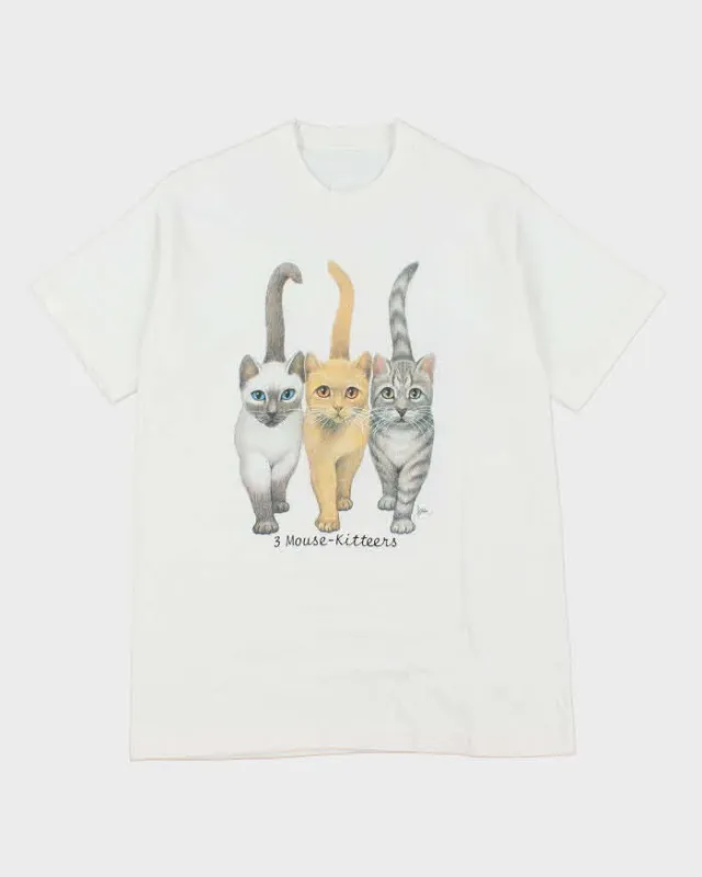 Vintage 90's Three Mouse Cats Graphic T-Shirt - M sold by Rokit