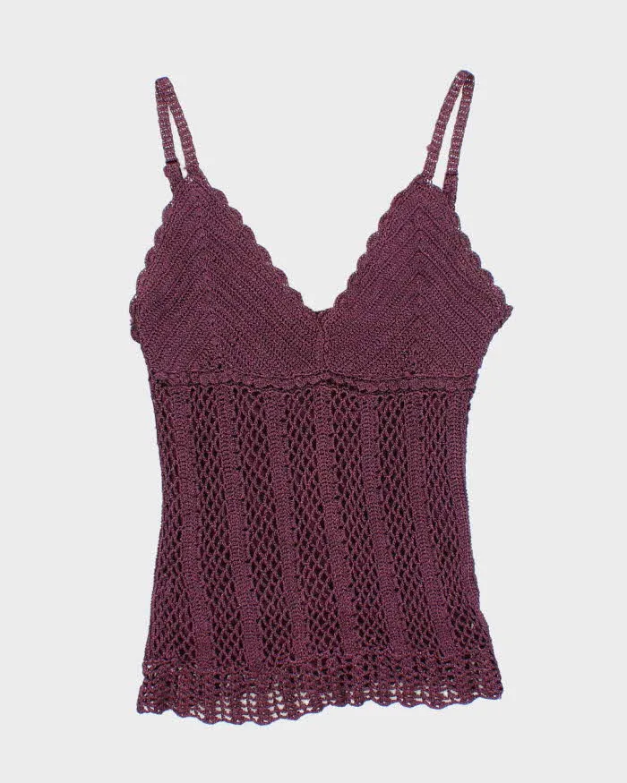 Vintage Y2k 00s Le Chateau Crochet Sparkly Cami - S sold by Rokit