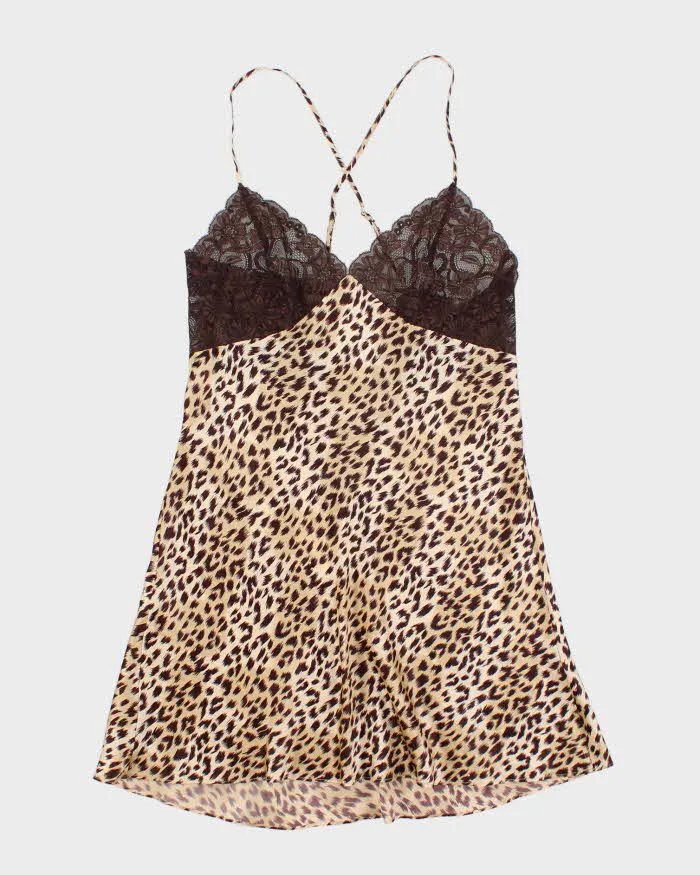 Vintage Y2k 00s La Senza Leopard Print Slip Dress - S sold by Rokit