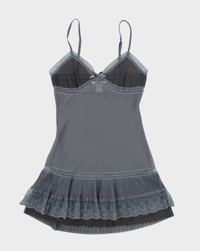 Vintage Y2k 00s La Vie En Rose Mesh Pleated Slip Dress - S sold by Rokit