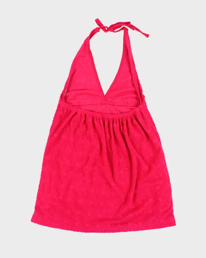 Vintage Y2k 00s Pink Towling Halter Dress - M sold by Rokit product image thumbnail 2