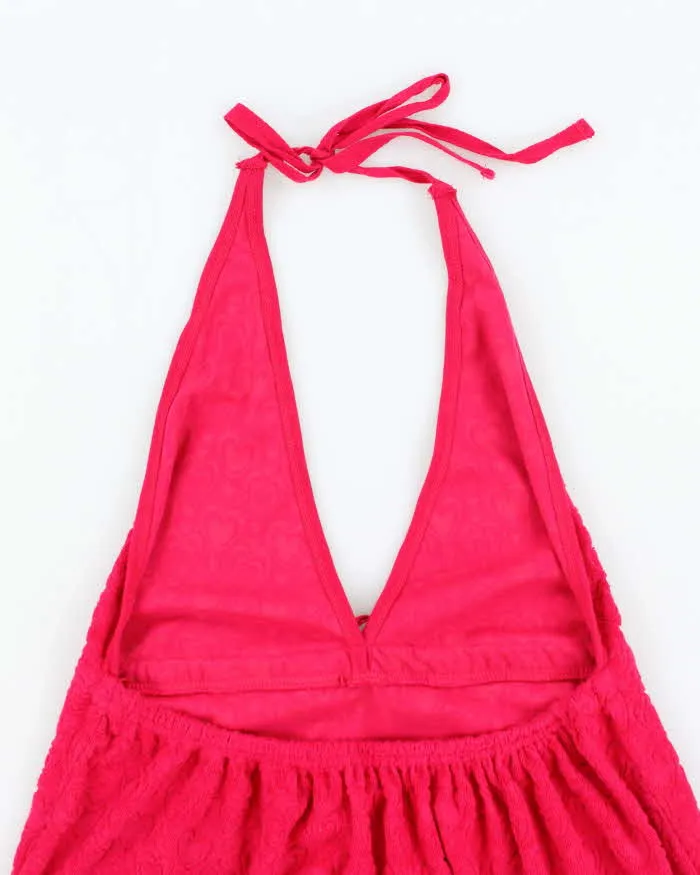 Vintage Y2k 00s Pink Towling Halter Dress - M sold by Rokit product image thumbnail 4