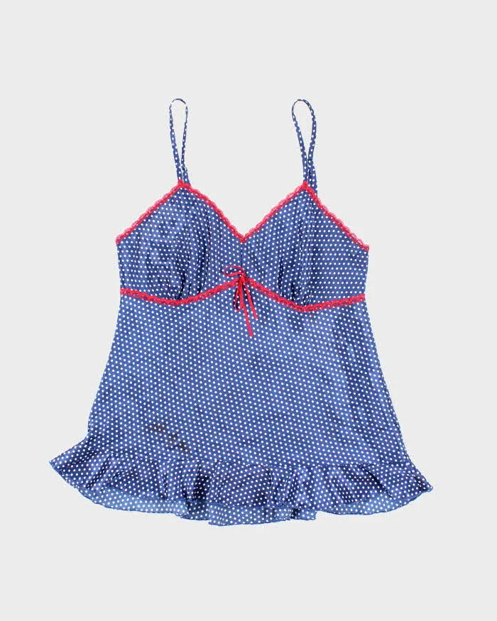Vintage Y2k 00s La Vie En Rose Pola Dot Satin Cami - M sold by Rokit