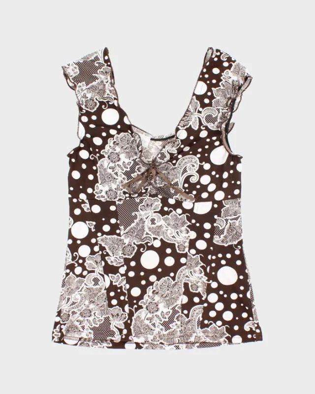 Vintage Y2k 00s Suzy Pattern Top - S sold by Rokit