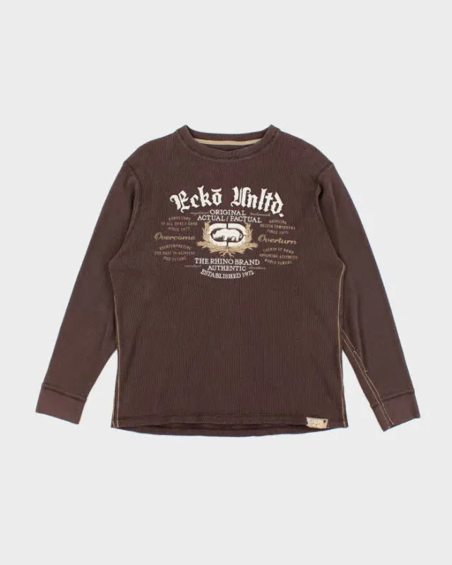 Vintage Y2K Ecko Embroidered Waffle Long-sleeve T-Shirt - XL sold by Rokit