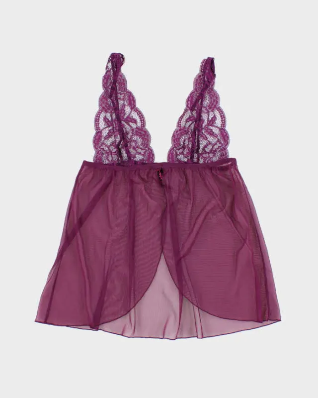 Vintage Y2k 00s La Senza Purple Mesh Cami - S sold by Rokit