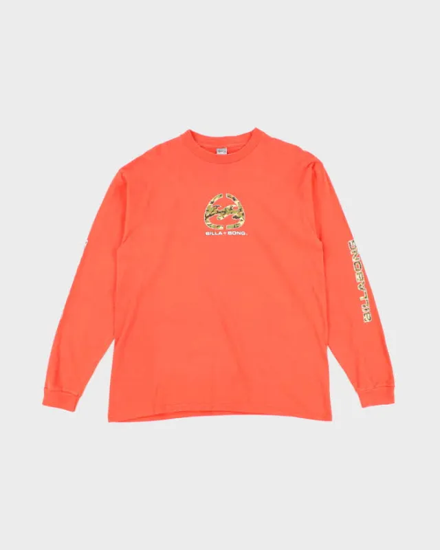 Vintage Y2K Billabong Camo Logo Long-sleeved T-Shirt - M sold by Rokit