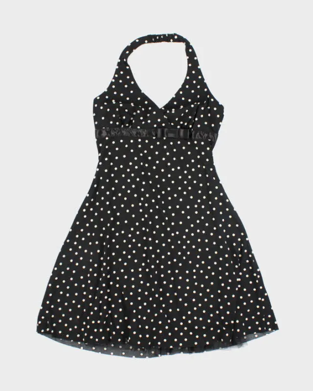 Vintage Y2k 00s B. Smart Polka Dot Halter Neck Dress - S sold by Rokit