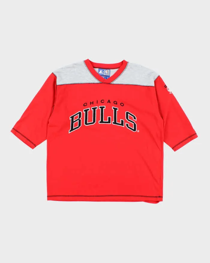 Vintage 90's Starter Chicago Bulls NBA 1/2 Sleeve T-Shirt - L sold by Rokit