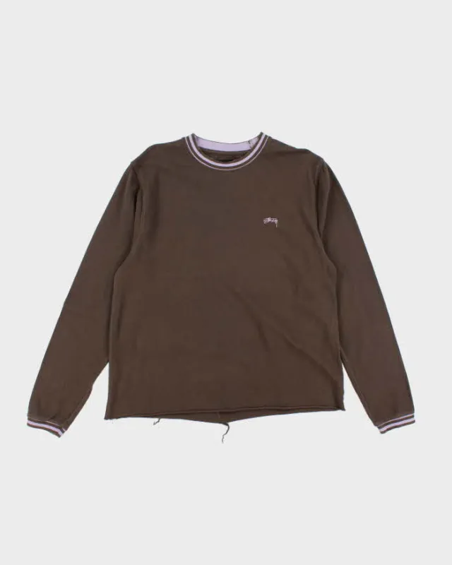 Vintage Stussy Small Embroidered Logo Long-sleeve T-Shirt - L sold by Rokit
