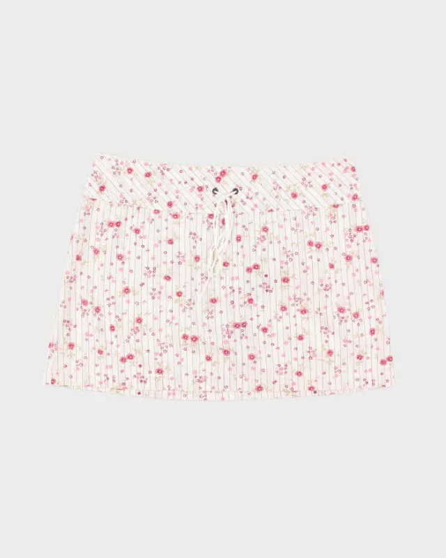 Vintage 00s Garage Stripe & Floral Mini Skirt - S sold by Rokit