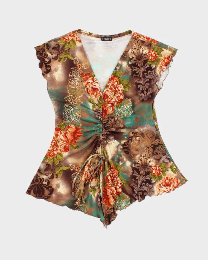 Vintage Y2k 00s Clientele Ruched Blouse - S sold by Rokit