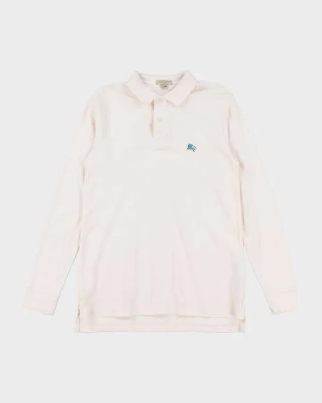 Vintage Y2K Burberry Small Logo Long-sleeved Polo Shirt - M made by Burberry