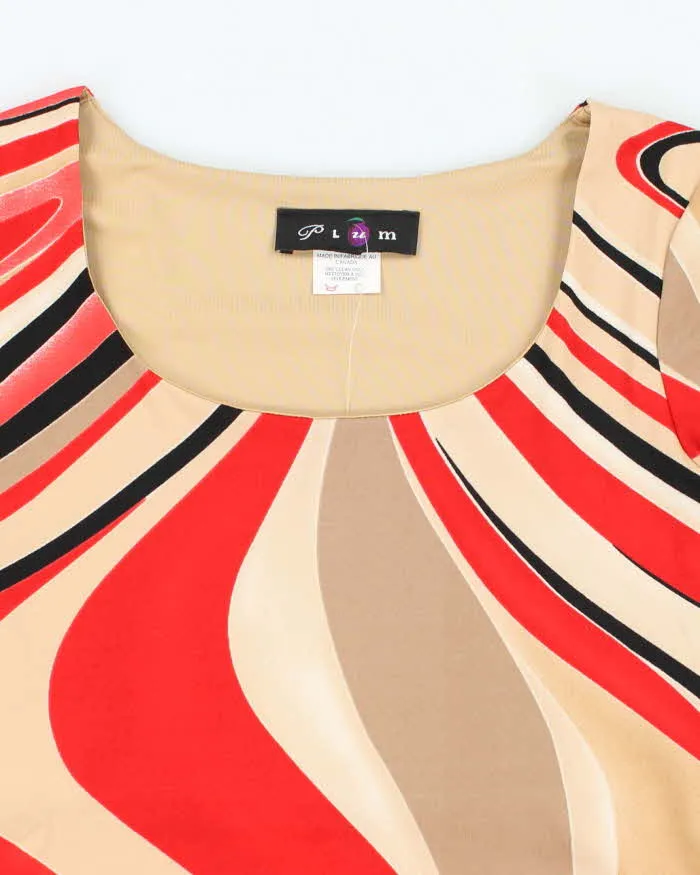 Vintage Y2k 00s Plum Swirl Pattern Top - S sold by Rokit product image thumbnail 3