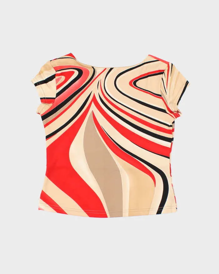Vintage Y2k 00s Plum Swirl Pattern Top - S sold by Rokit product image thumbnail 2