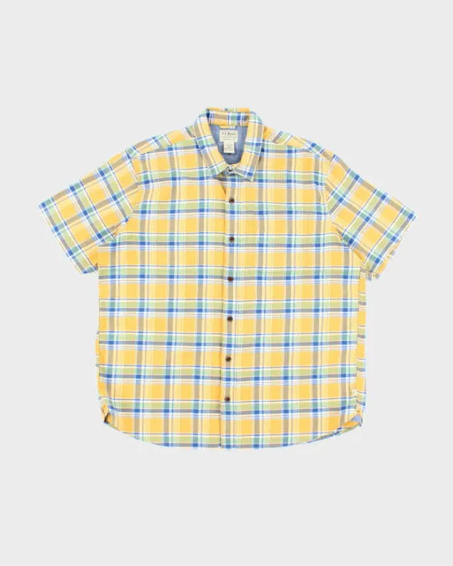 Vintage L.L. Bean Patterned Silk Short Sleeve Shirt - L sold by Rokit