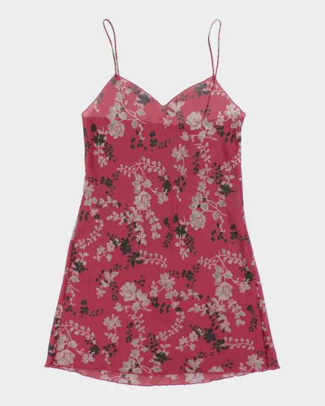 Vintage Y2k 00s Calvin Klein Floral Mesh Slip Dress - M sold by Rokit
