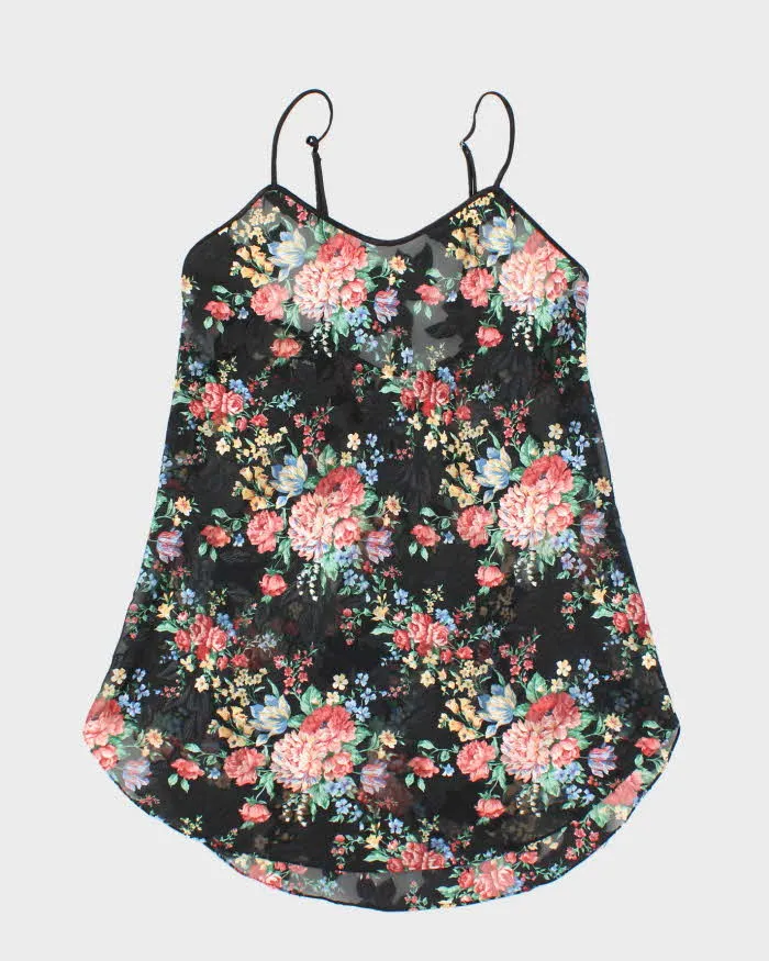 Vintage 90s Linda Bis Sheer Floral Slip Dress- M sold by Rokit
