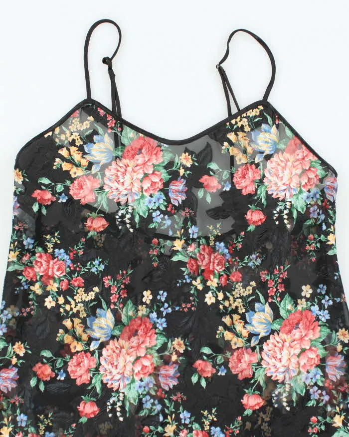 Vintage 90s Linda Bis Sheer Floral Slip Dress- M sold by Rokit product image thumbnail 3