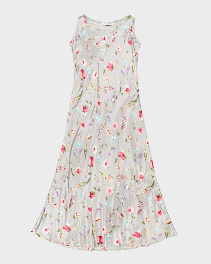 Vintage 90s Le Chateau Floral Satin Dress - M sold by Rokit