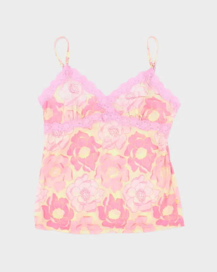 Vintage Y2k 00s La Senza Floral Mesh Cami - S sold by Rokit
