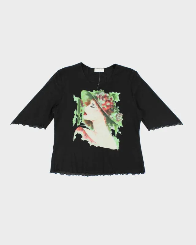 Vintage Y2k 00s WingShing Double Layer Mesh Blouse - M made by Rokit