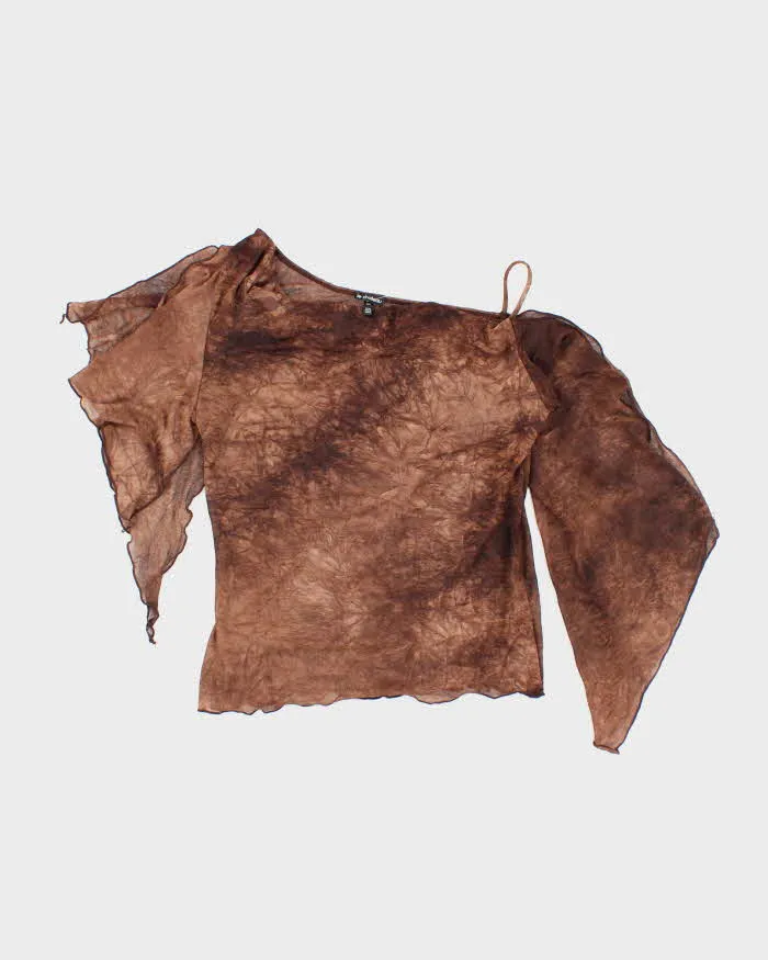 Vintage Y2k 00s Le Chateau Sheer One Shoulder Top - M sold by Rokit