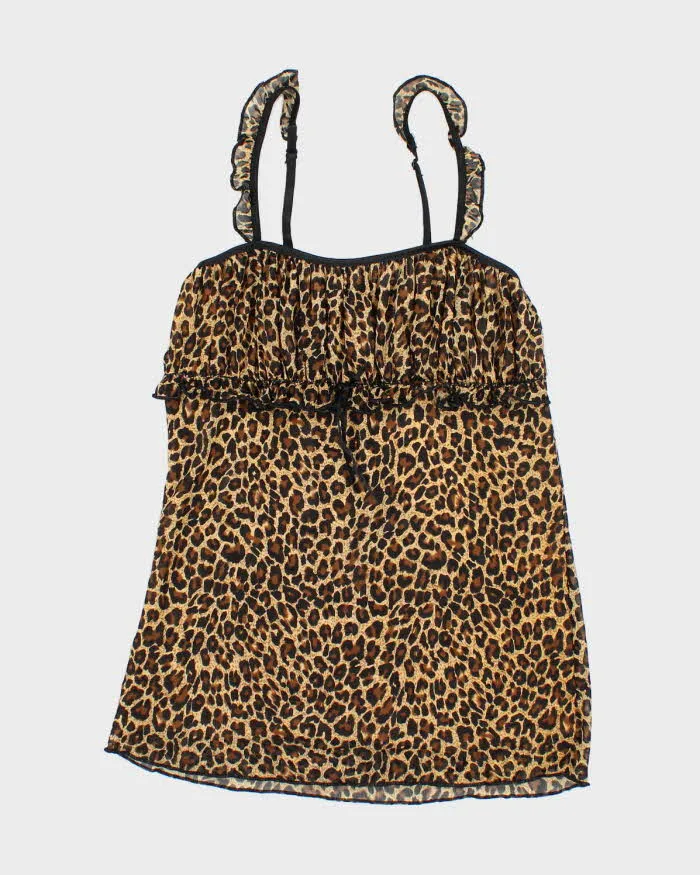 Vintage Y2k 00s Leopard Print Mesh Cami - XS sold by Rokit