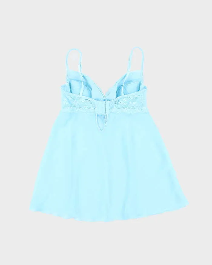 Vintage Y2k 00s La Senza Blue Mesh Lace-up Cami - L sold by Rokit product image thumbnail 2