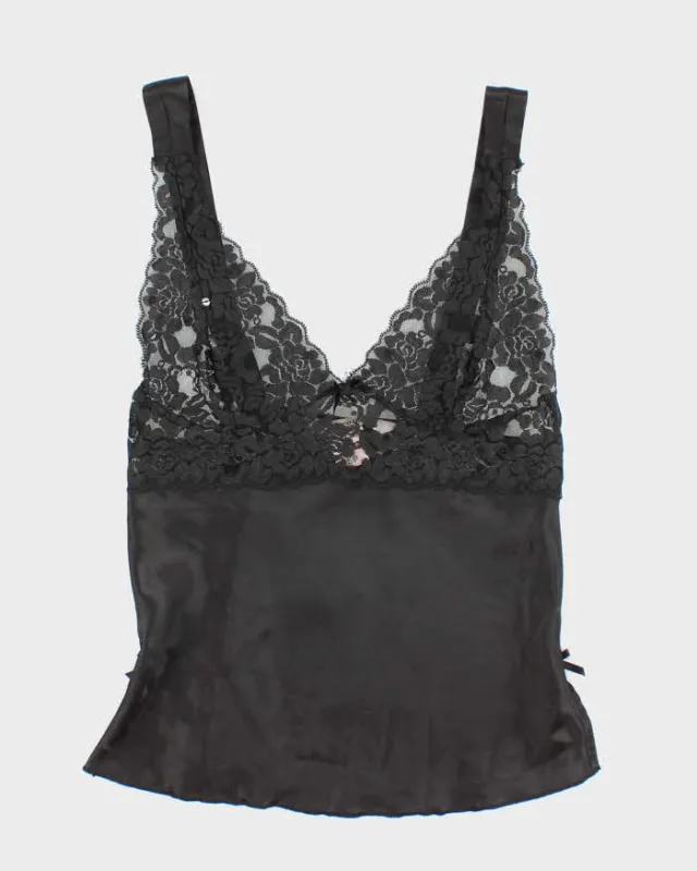 Vintage 90s La Vie En Rose Lace Satin Cami - S sold by Rokit