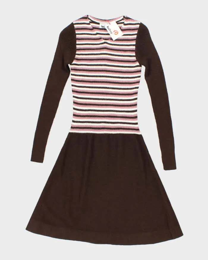 Deadstock Vintage 70s Audrey Long Sleeve Knit Dress - XS sold by Rokit