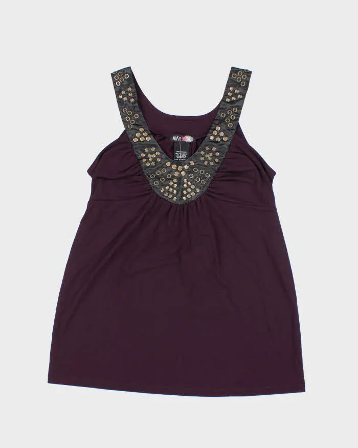 Vintage Y2k 00s MayBe Studded Cami - L sold by Rokit